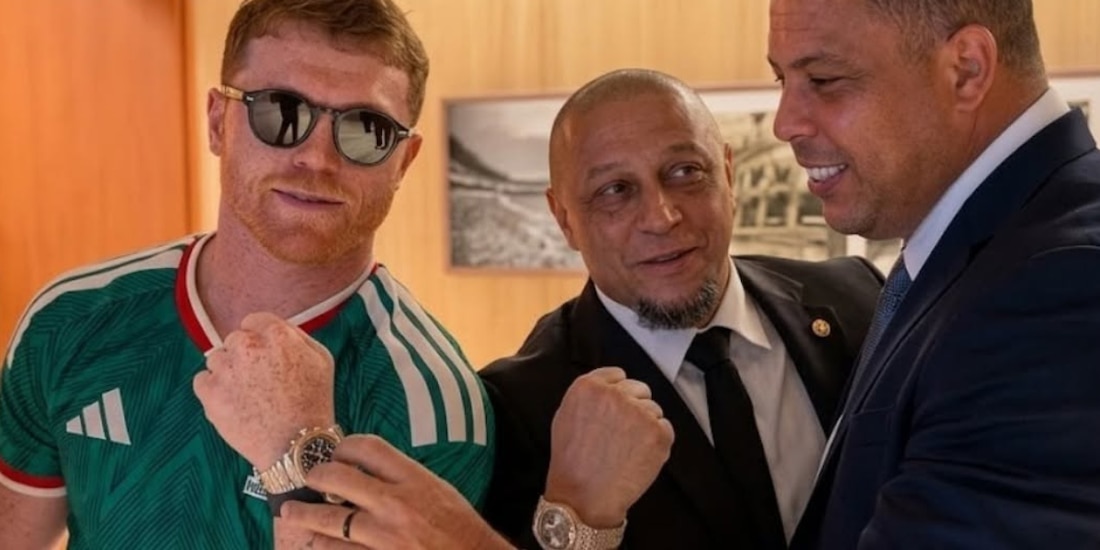 El boxeador tapatío y los brasileños protagonizaron un divertido momento en el marco del Mundial 2026.