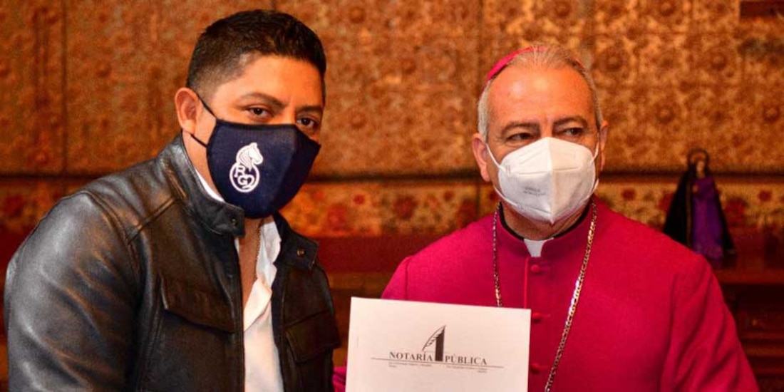 Ricardo Gallardo da la bienvenida a Jorge Alberto Cavazos, nuevo arzobispo de San Luis Potosí