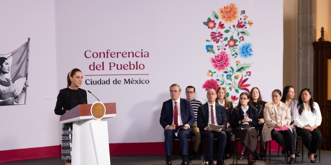 La Presidenta de México en conferencia de prensa de este jueves.