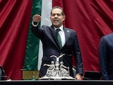 Raúl Bolaños Cacho Cué, diputado del PVEM durante la toma de protesta como presidente de la Mesa Directiva de la Cámara de Diputados
