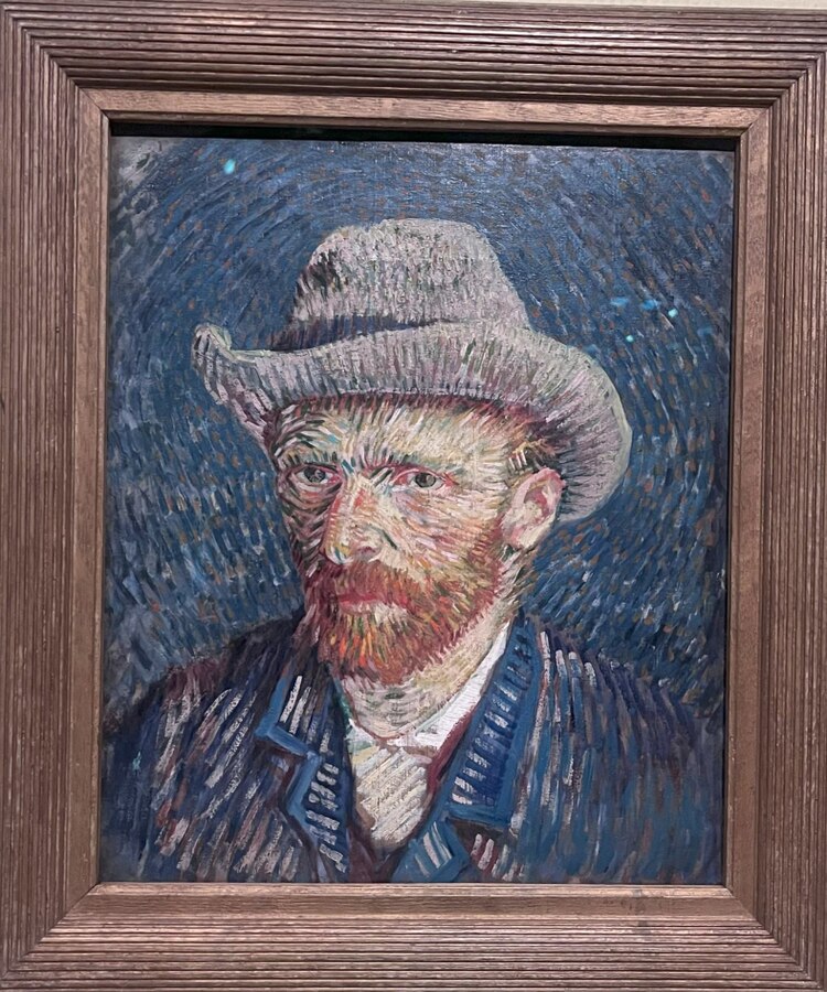Autorretrato con sombrero de fieltro gris, de Vincent van Gogh.