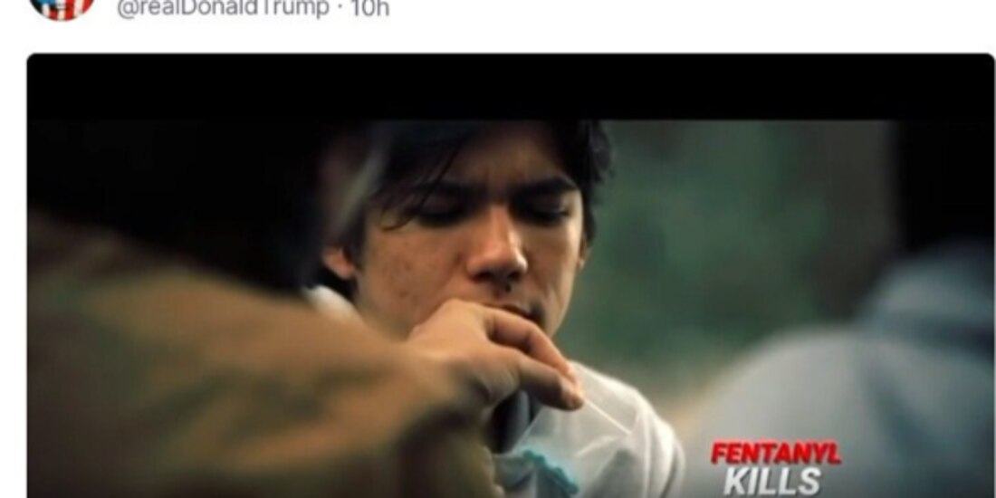 Campaña contra el fentanilo difundida por Donald Trump en Truth Social, ayer.