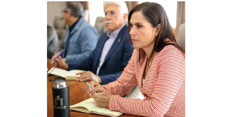 ALEJANDRA GUTIÉRREZ, el pasado 20 de febrero, en una reunión con su gabinete