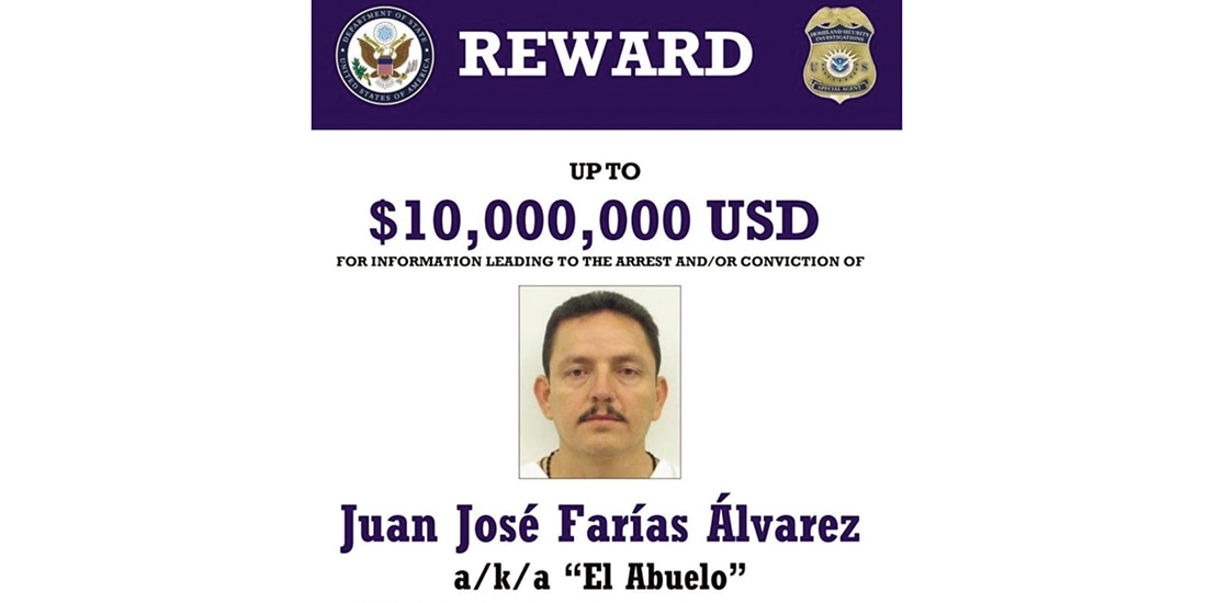 Ficha de búsqueda contra El Abuelo emitida por Estados Unidos.