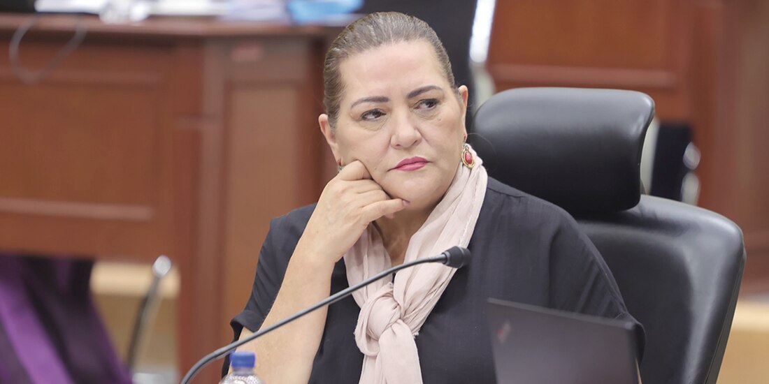 Guadalupe Taddei, consejera presidenta del INE, en Sesión de Consejo, ayer.