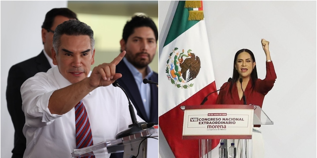 "Alito" Moreno, dirigente del PRI, y Ariadna Montiel, líder de Morena.