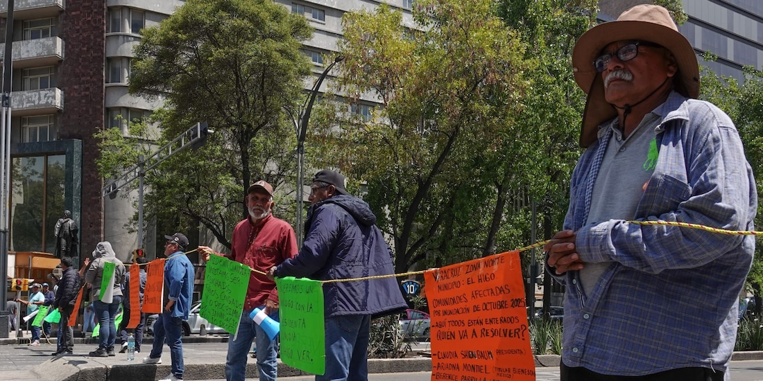 Aspecto de un bloqueo sobre Paseo de la Reforma en abril del 2026
