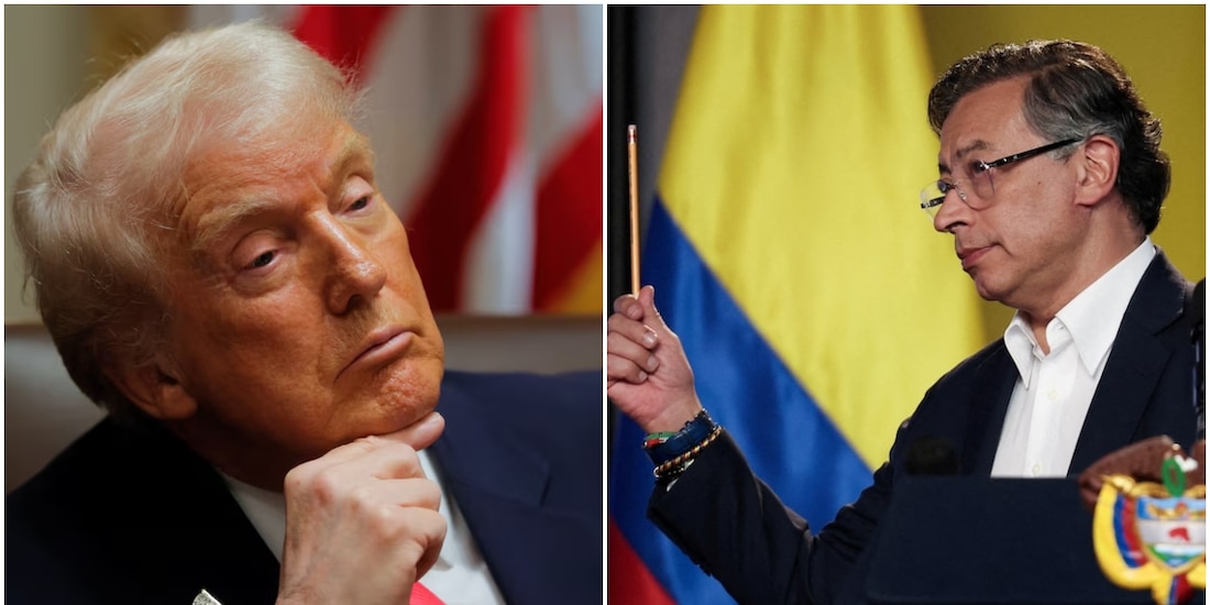 Donald Trump, presidente de Estados Unidos, y su homólogo colombiano, Gustavo Petro.