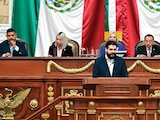 El titular de la SAF, ayer, en el Congreso de la Ciudad de México.
