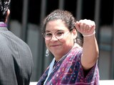 Ministra Lenia Batres afuera del TEPJF, el pasado jueves.