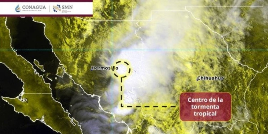 Polo se degrada a tormenta tropical sobre Sonora.