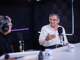 El gobernador de Tamaulipas, Américo Villarreal Anaya, durante el programa Diálogos con Américo.