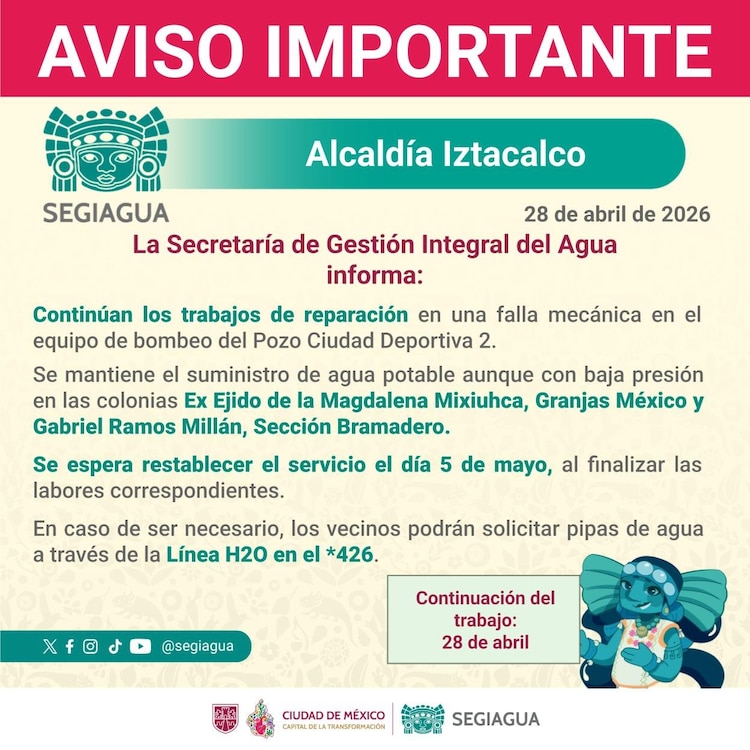 Cortes en el suministro de agua