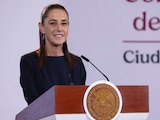 Claudia Sheinbaum este viernes en Palacio Nacional.