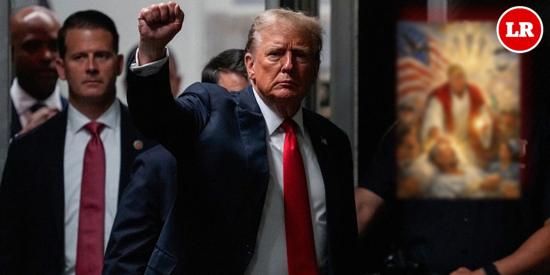 Donald Trump compartió una fotografía en la que aparece caracterizado como Jesucristo.