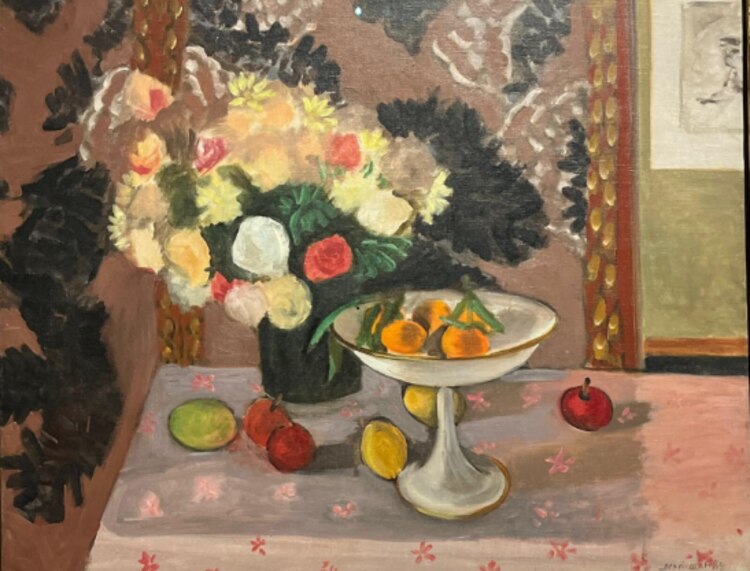 Naturaleza muerta: ramo de flores y
frutero (1924), de Henri Matisse.