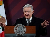 Presidente López Obrador, durante la rueda de prensa matutina de este martes.