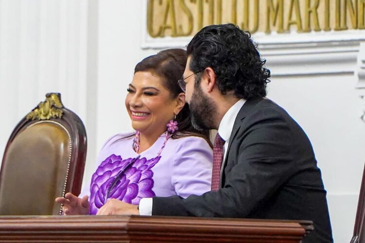 La jefa de Gobierno, Clara Brugada, durante la presentación de su Primer Informe de Gobierno.