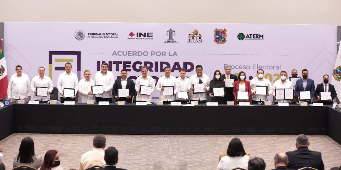 Autoridades electorales estatales, federales y partidos políticos firmaron el Acuerdo por la Integridad del Proceso Electoral 2021-2022.