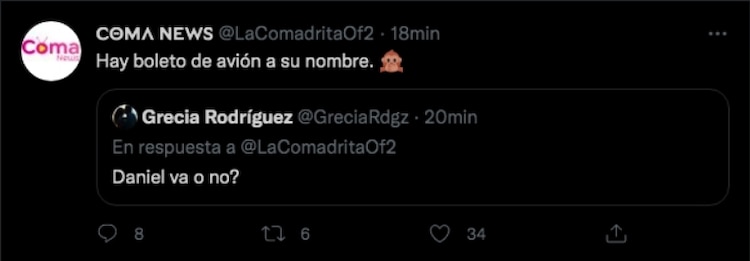 Tuit de La Comadrita sobre Daniel Corral en Exatlón México