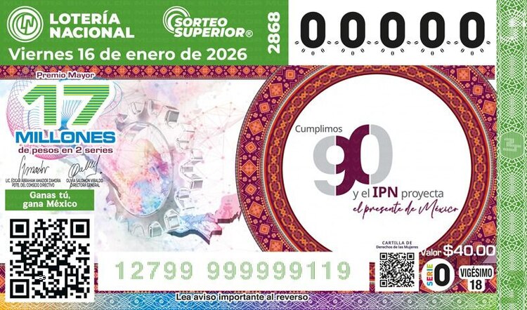 El billete conmemorativo de los 90 años del IPN.