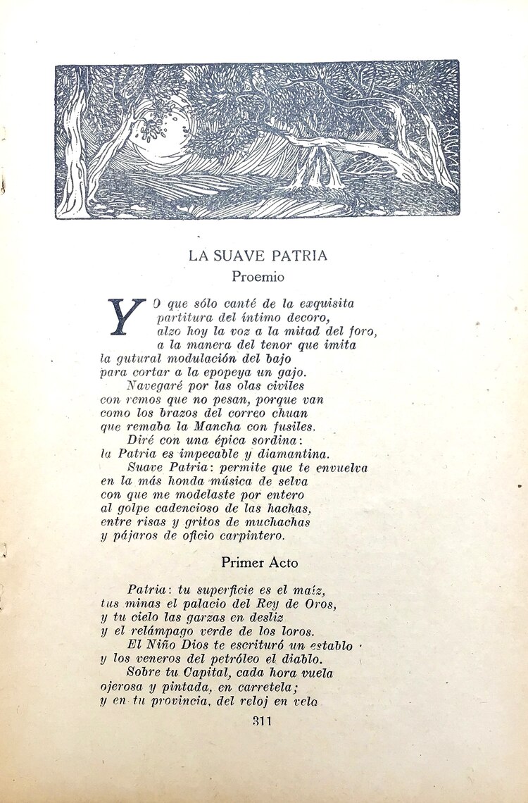 Comienzo del poema en la misma publicación.