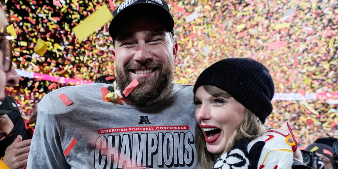 Travis Kelce y Taylor Swift en enero de 2025