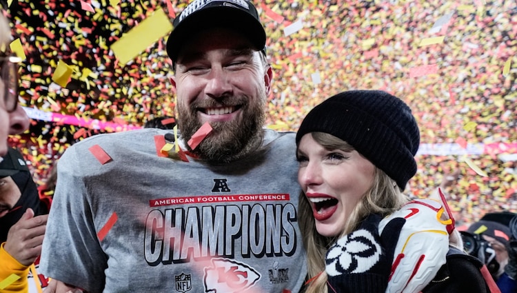 Travis Kelce y Taylor Swift en enero de 2025