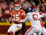 Una acción del duelo entre New York Giants vs Kansas City Chiefs