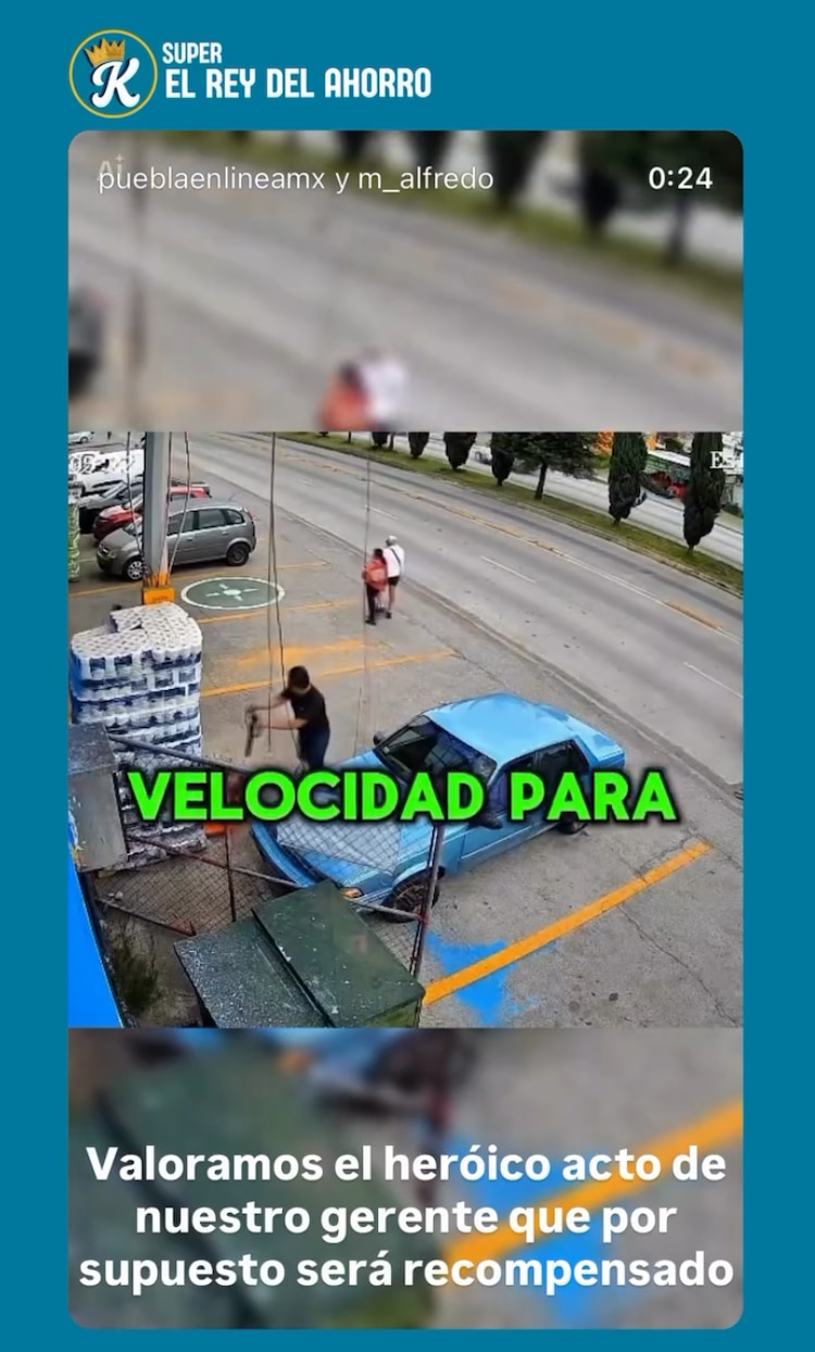 Tienda "El Rey del Ahorro" reconoce "heroico acto" de su gerente.
