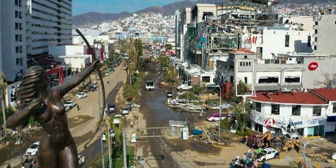 La zona Diamante de Acapulco, devastada por el huracán Otis.