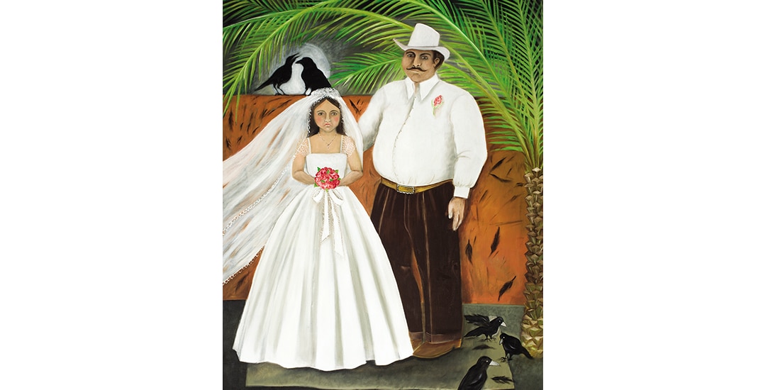 Primer cuadro que pintó la artista sobre la venta de niñas.