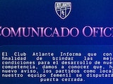 Atlante informa que su equipo femenil jugará sus partidos a puerta cerrada.
