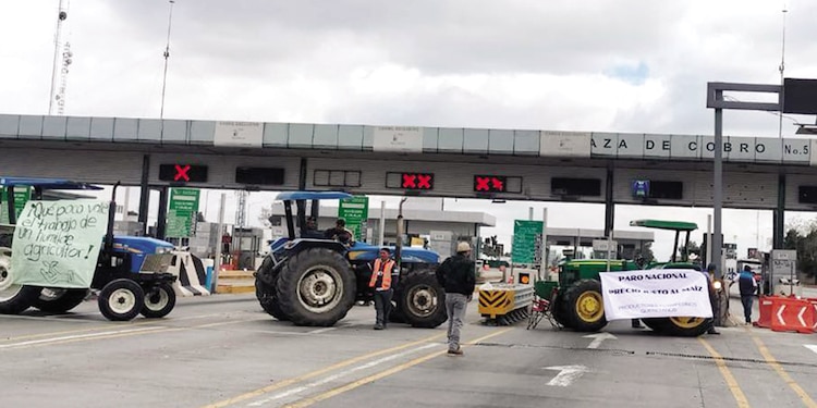 Aspecto de un pasado bloqueo de campesinos.