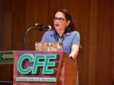 La directora general de CFE, Emilia Esther Calleja