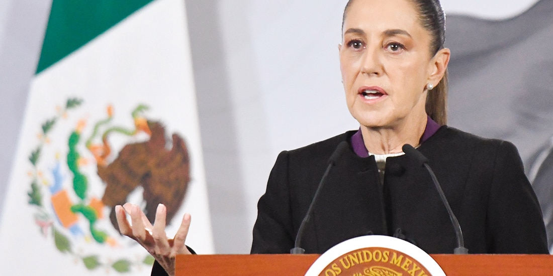 La Presidenta Claudia Sheinbaum, ayer, en conferencia de prensa.