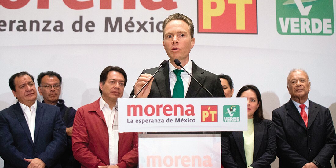 Manuel Velasco, en conferencia para anunciar la alianza en el Estado de México, en imagen de archivo.