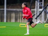 Diego Lainez en un entrenamiento con el Braga.