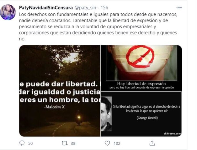 Tuit de Paty Navidad