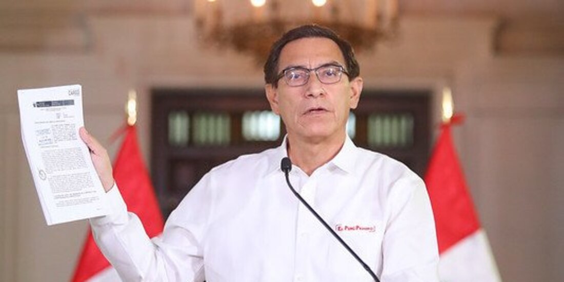 El mandatario peruano, durante la lectura de una declaración, ayer.