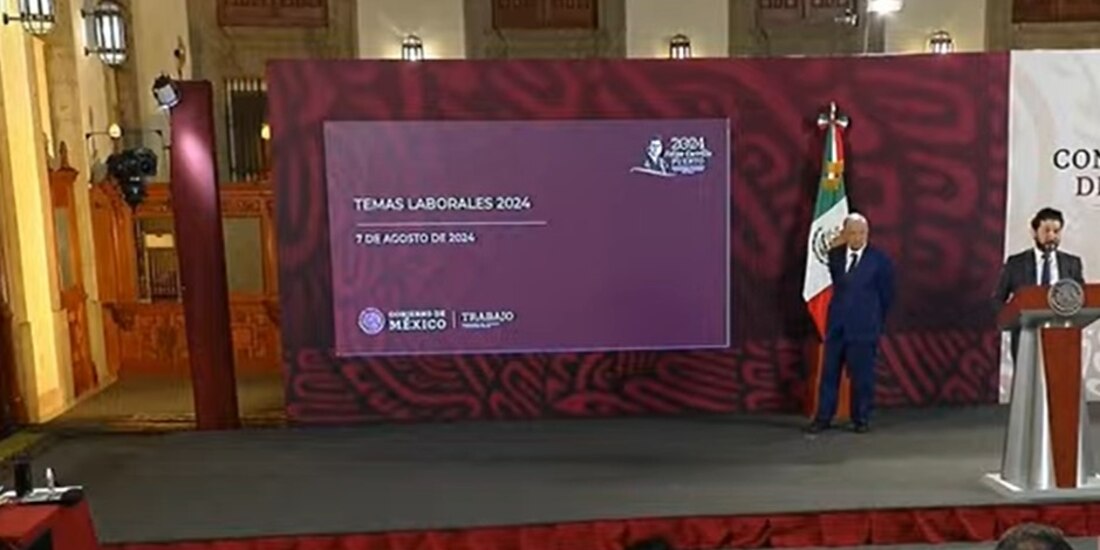 El Secretario del Trabajo en la mañanera de AMLO ayer miércoles.