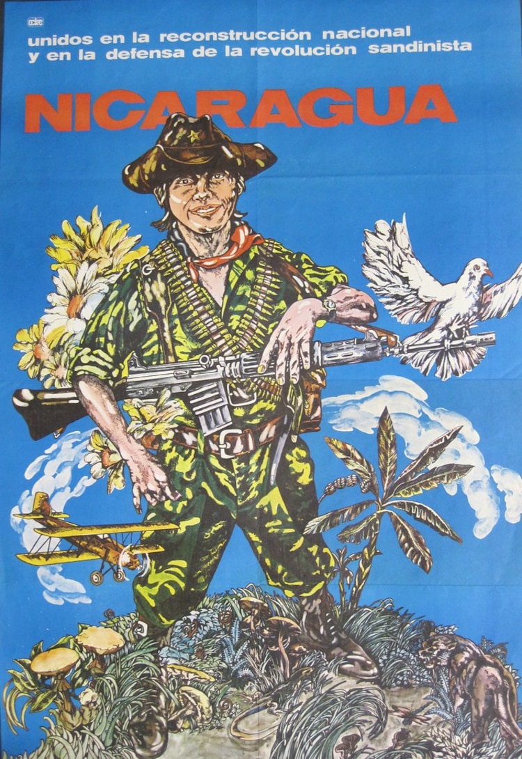 Un póster que retrata un soldado sandinista.