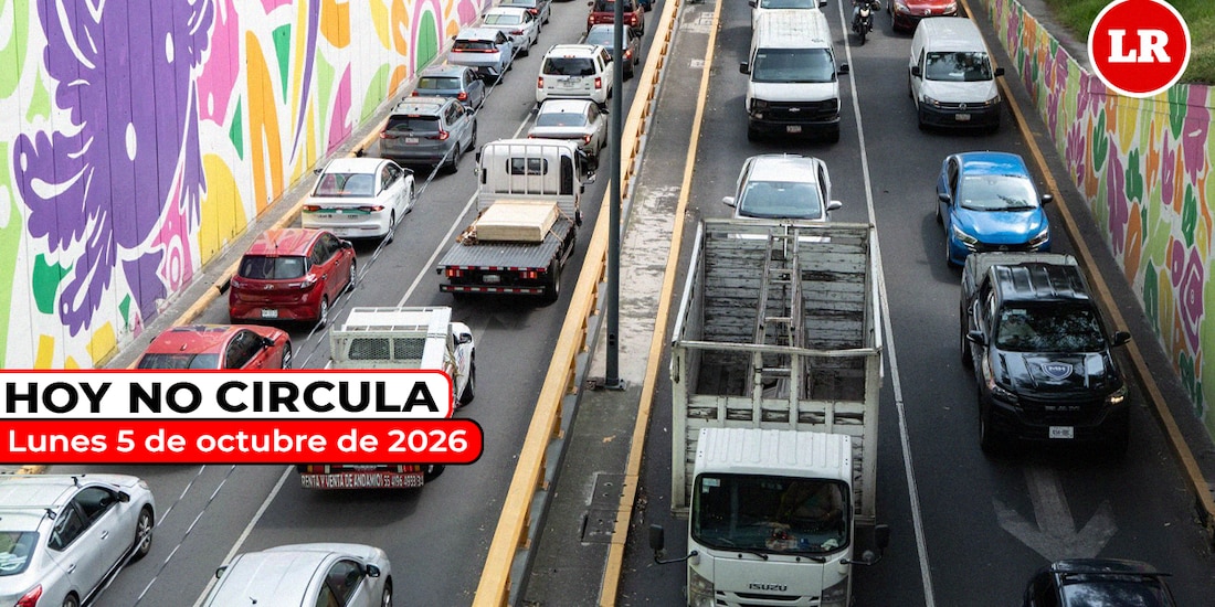 Te compartimos cómo aplica el Hoy No Circula este lunes 5 de octubre de 2026.