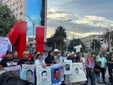 Marcha en Ciudad de México a 12 años de la desaparición de los 43 normalistas de Ayotzinapa, el 26 de septiembre de 2026.