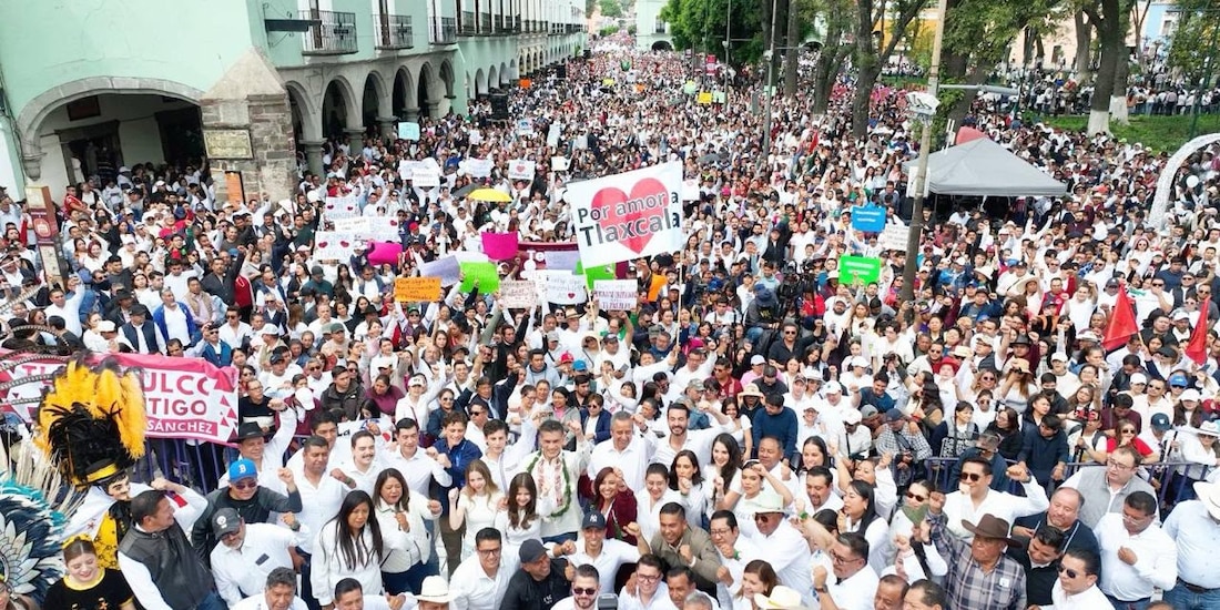 Alfonso Sánchez reúne a más de 25 mil personas en Tlaxcala.