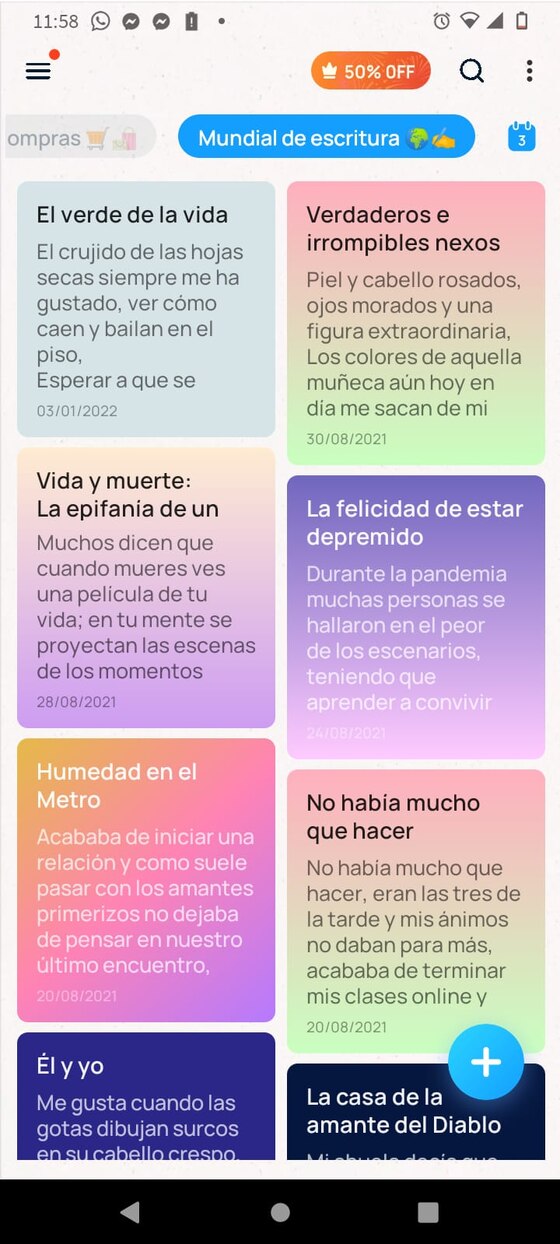 Con Easy Notes puedes clasificar tus notas para tener una mejor organización de tus apuntes