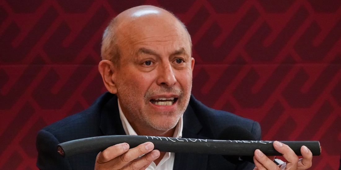 En la imagen, el director general del Metro de la Ciudad de México, Guillermo Calderón, en conferencia de prensa este miércoles.