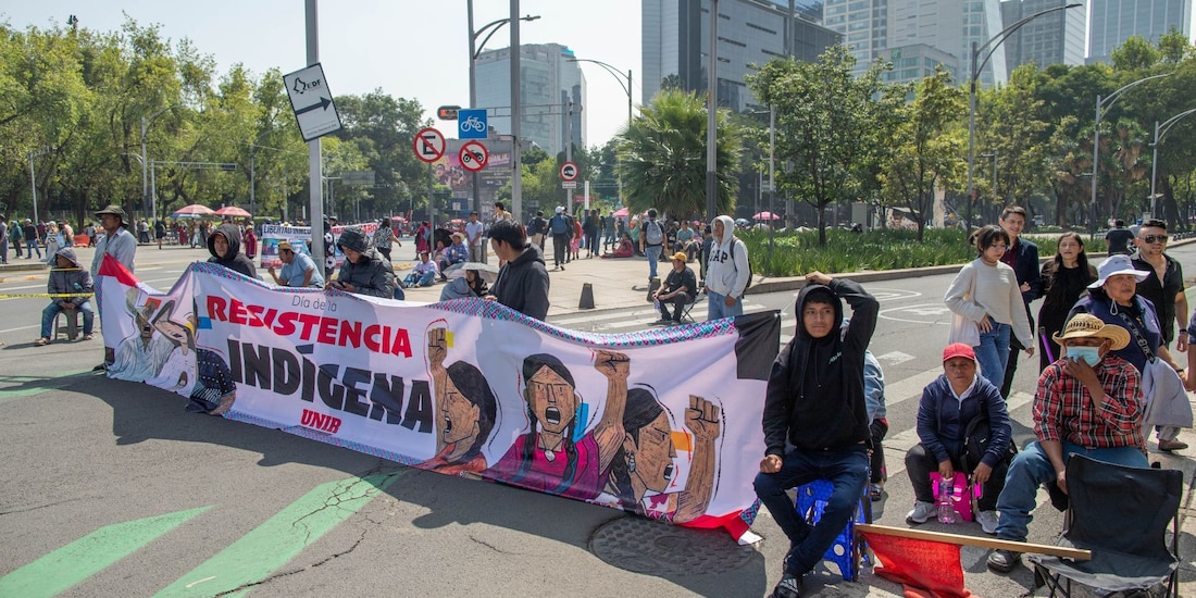 Bloqueo en el cruce de Av. Insurgentes y Paseo de la Reforma en días pasados