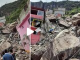 En redes sociales circularon imágenes de cómo quedaron sepultadas casas enteras tras el derrumbe registrado en el Cerro del Chiquihuite, Tlalnepantla