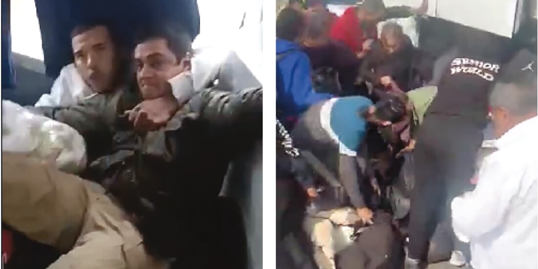 Agentes migratorios son agredidos en un autobús por personas en situación irregular, en Chiapas.